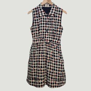 TULLE Geometric Print Sleeveless Fit & Flare Retro Vintage Style Dress w/Pockets